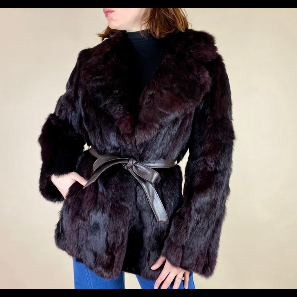80s Vintage Rabbit Fur Coat
